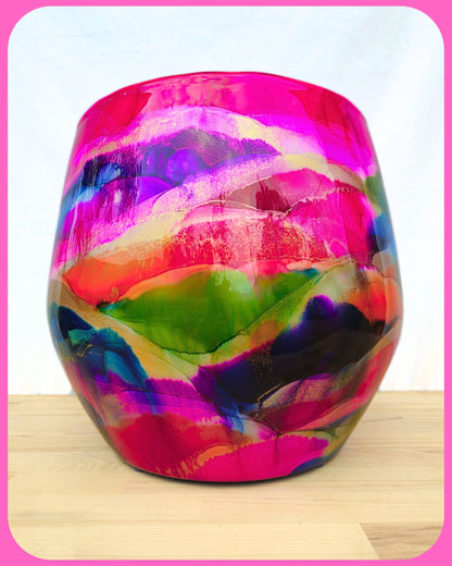 exquisite fibreglass 37cm x 42cm 'pink rainbow'