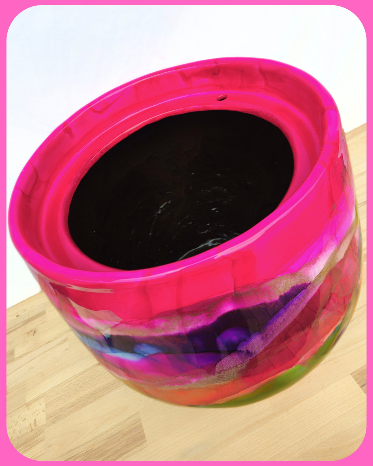exquisite fibreglass 37cm x 42cm 'pink rainbow'