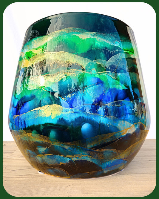 exquisite fibreglass 50cm x 55cm 'jungle over the ocean'