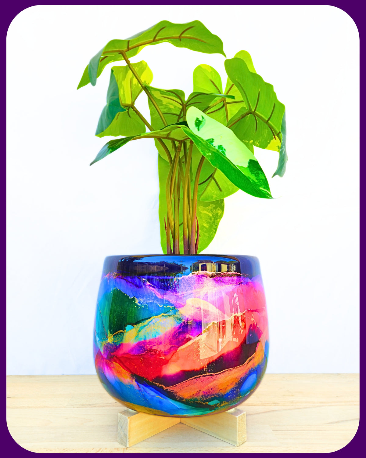 22cm x 17cm Ceramic Large Bulb Purple Supernova