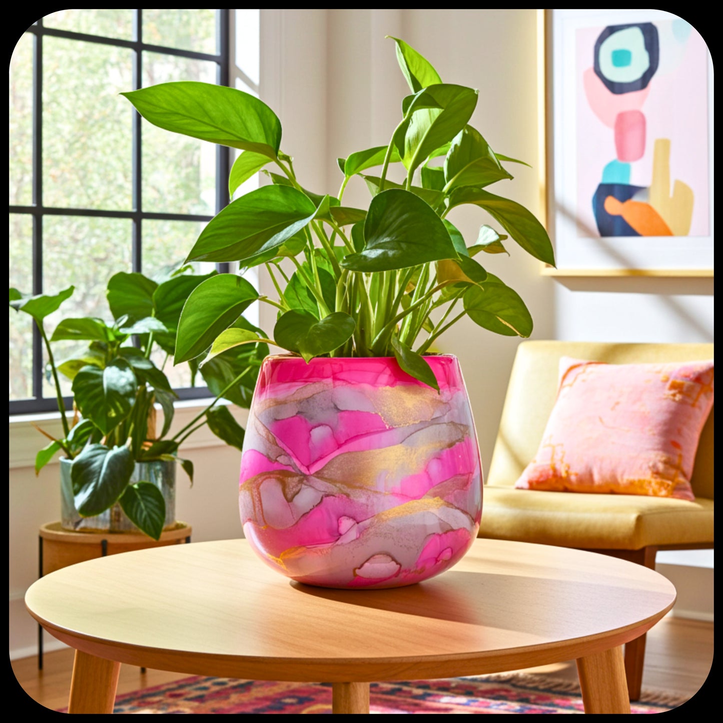 30cm x 24cm Ceramic Grand Bulb 'French Rose Pink/Grey'